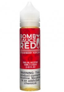 BOMB SAUCE E-LIQUID RED - STRAWBERRY POPCORN