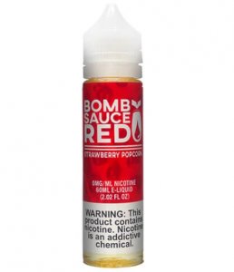 BOMB SAUCE E-LIQUID RED - STRAWBERRY POPCORN