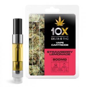 10X Delta-8 THC - Strawberry Lemonade Vape Cartridge - 900mg (1ml)