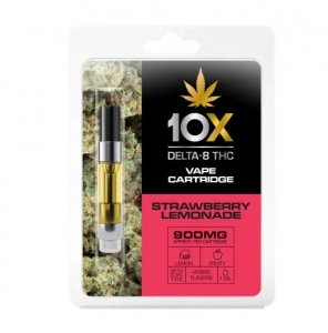 10X Delta-8 THC - Strawberry Lemonade Vape Cartridge - 900mg (1ml)