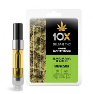 10X Delta-8 THC - Banana Kush Vape Cartridge - 900mg (1ml)