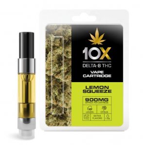 10X Delta-8 THC - Lemon Squeeze Vape Cartridge - 900mg (1ml)