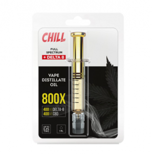 Chill Plus CBD + Delta-8 Vape Distillate Oil Concentrate Syringe- 800X