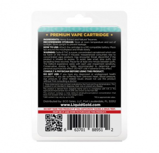 Liquid Gold Delta-8 THC Vape Cartridge - Zkittlez - 900mg