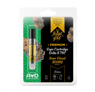 Liquid Gold Delta-8 THC Vape Cartridge - Sour Diesel - 900mg