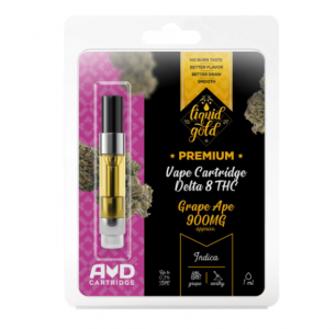 Liquid Gold Delta-8 THC Vape Cartridge - Grape Ape - 900mg