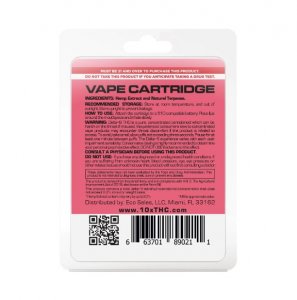 10X Delta-8 THC - Strawberry Cough Vape Cartridge - 900mg