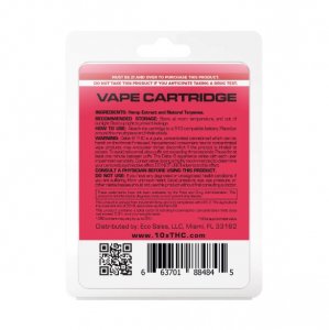 10X Delta-8 THC - Strawberry Lemonade Vape Cartridge - 900mg