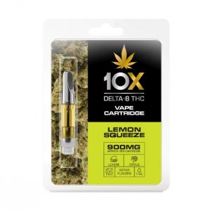 10X Delta-8 THC - Lemon Squeeze Vape Cartridge - 900mg