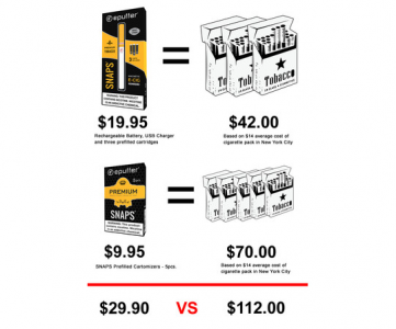 SNAPS REV4 RECHARGEABLE E-CIG - BLACK